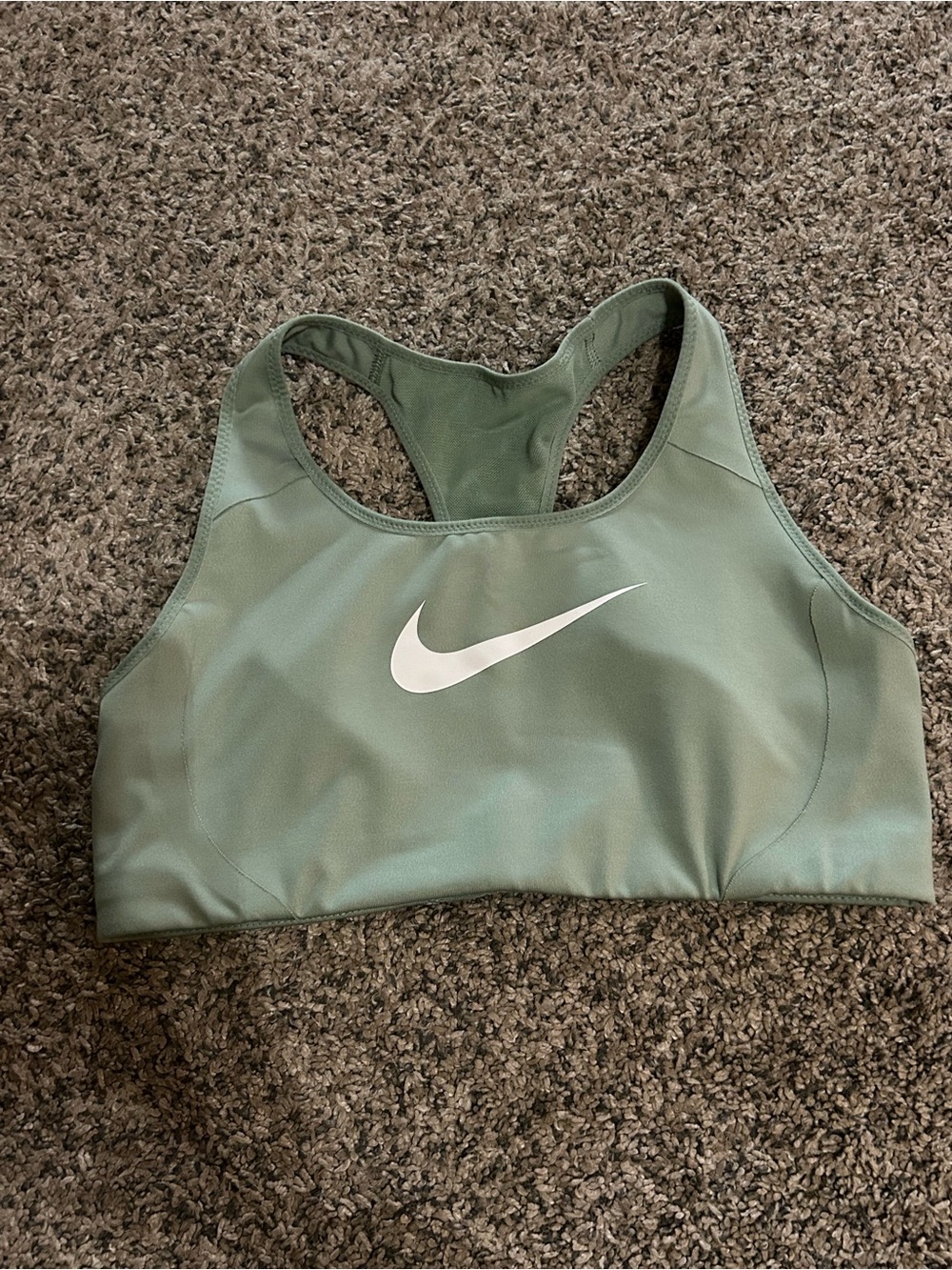 Nike Sage Green Swoosh Medium Support Padded Sports Bra (Women’s)